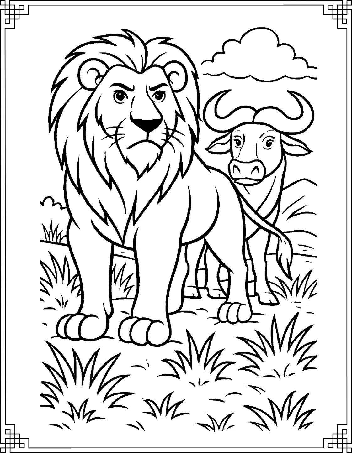 Lion and Buffalo Page