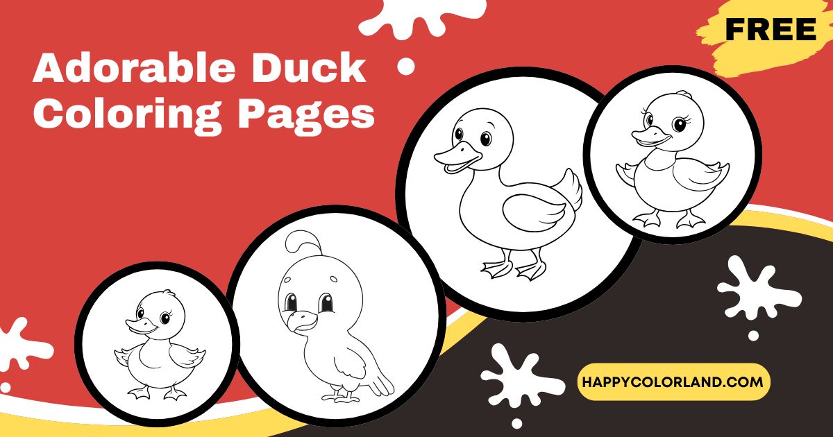 Adorable Duck Coloring Pages