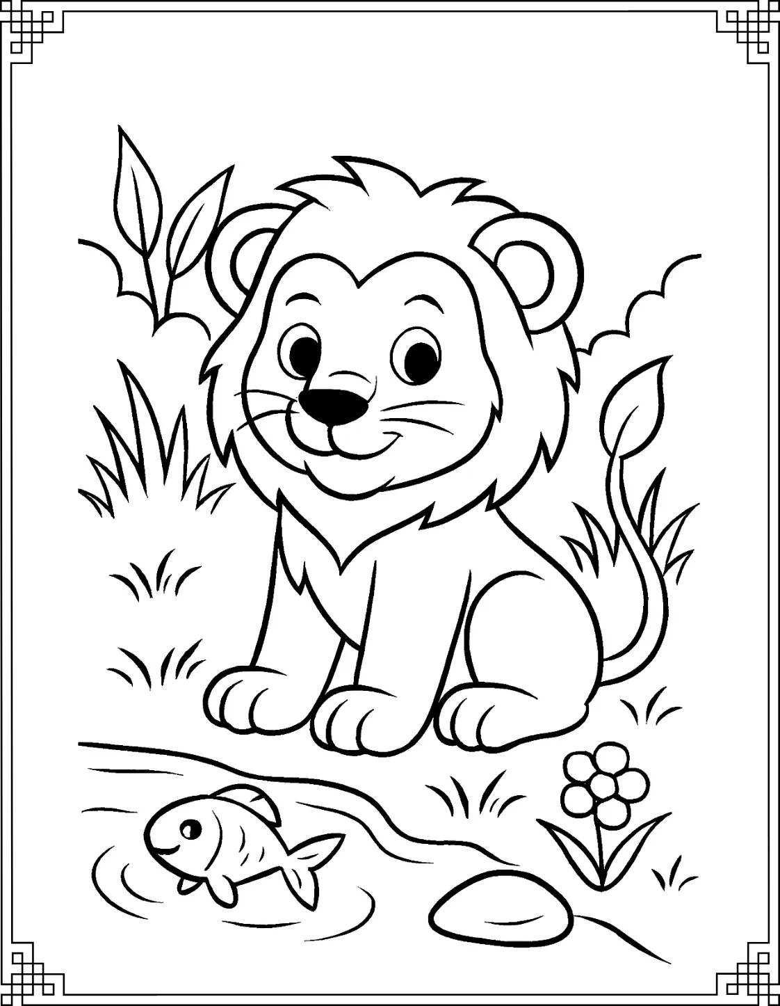 Adventurous Lion Cub
