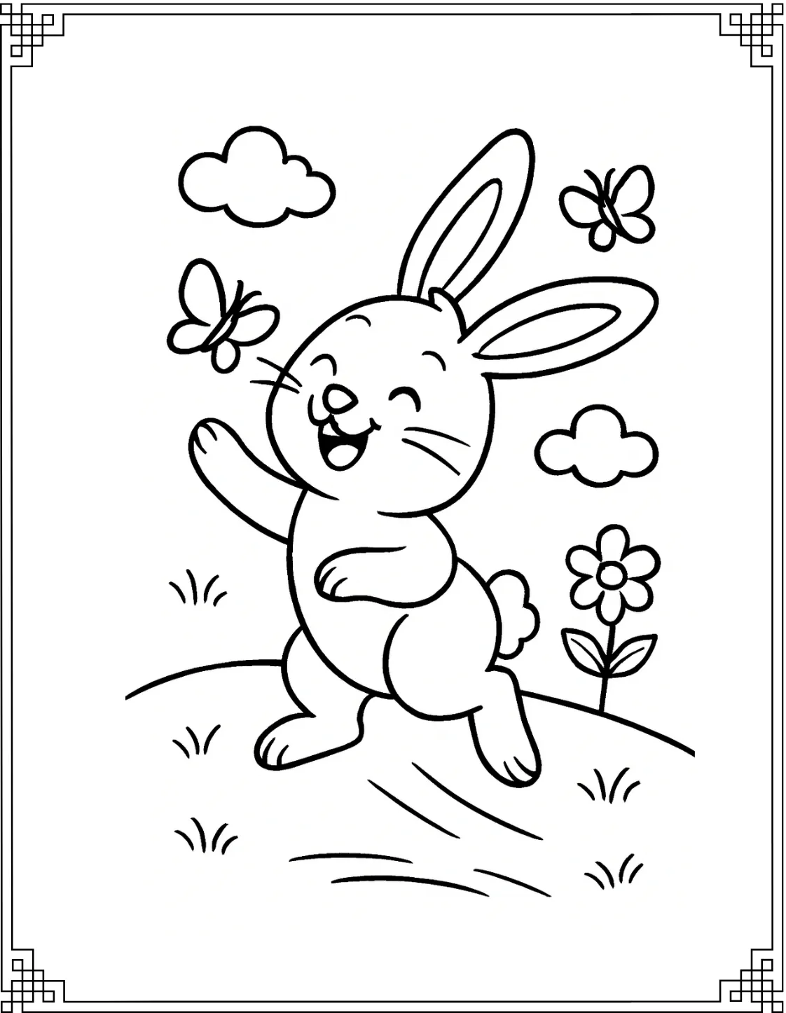 Bunny Chasing Butterflies