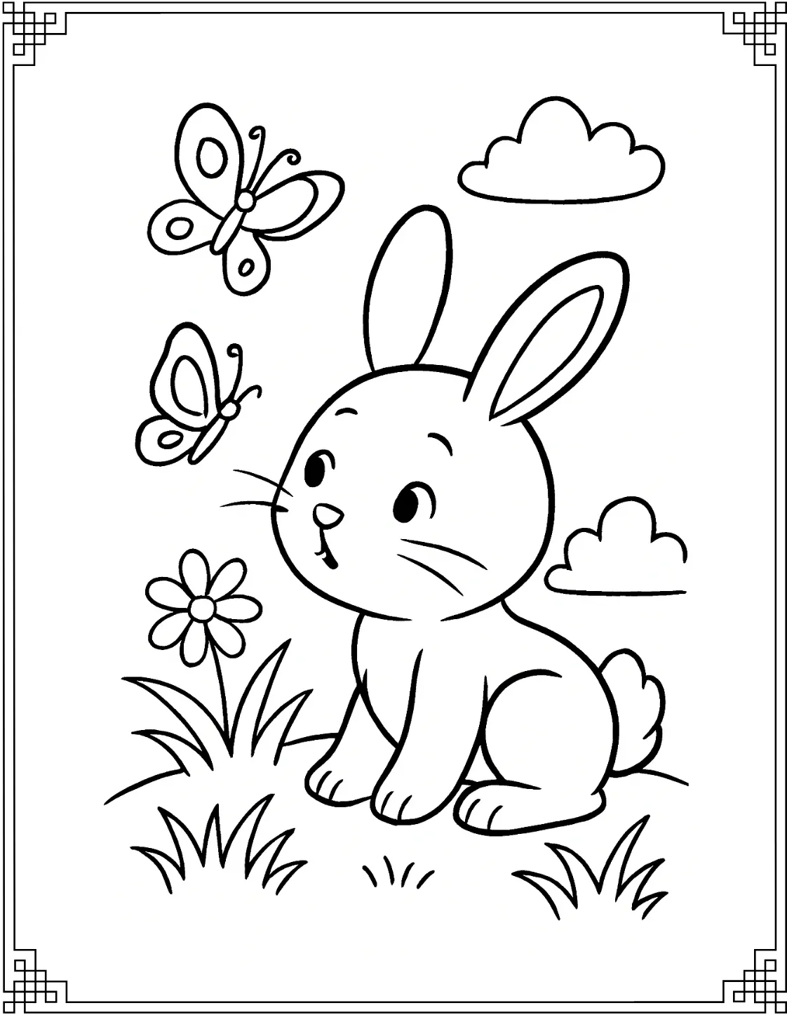 Bunny with Butterflies