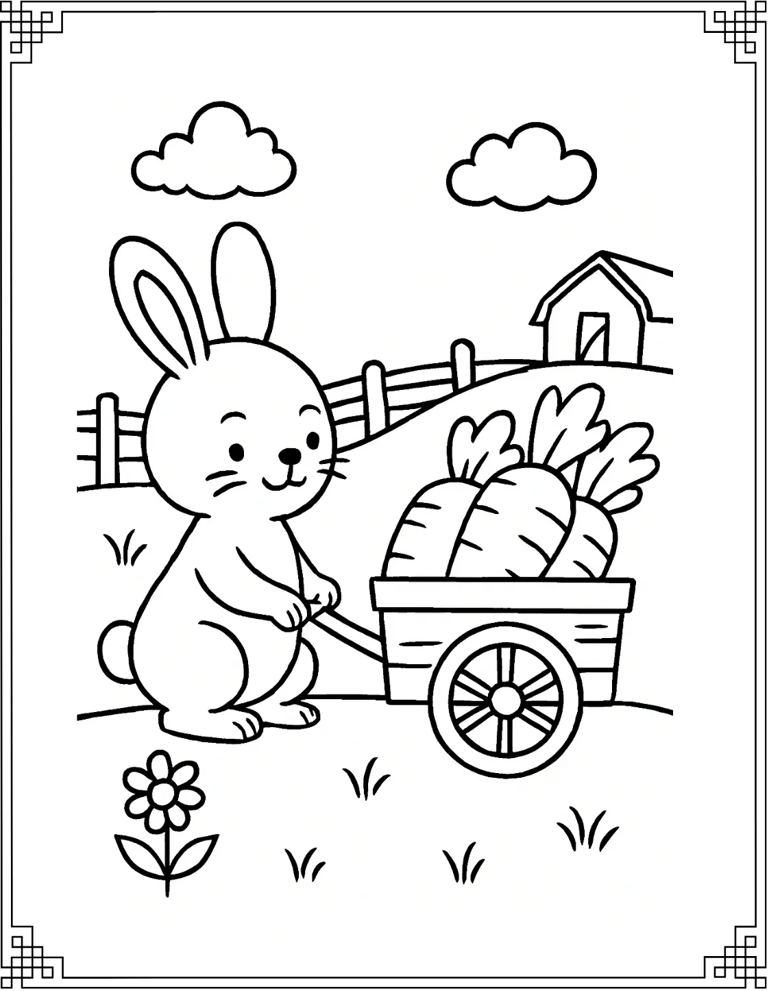 Bunny with Carrot Cart