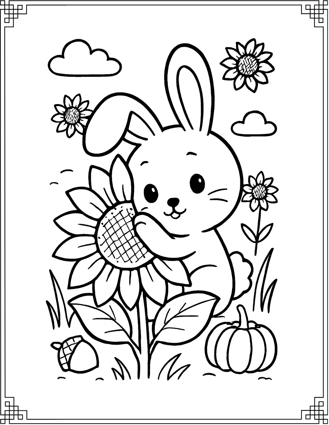 Bunny with Sunflower