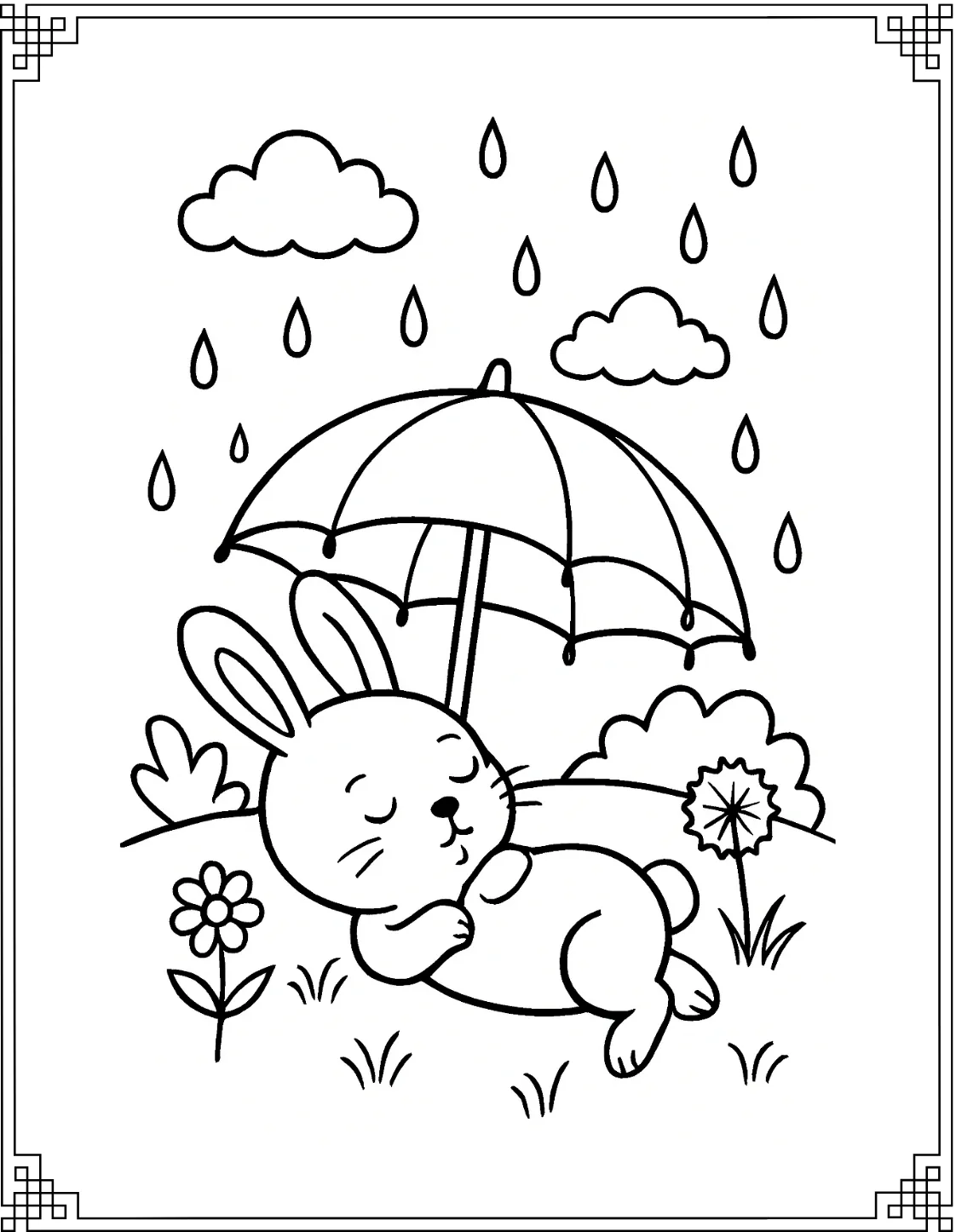 Bunny with Umbrella Nap