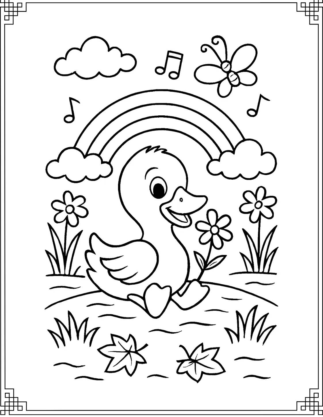 Duckling Under Rainbow
