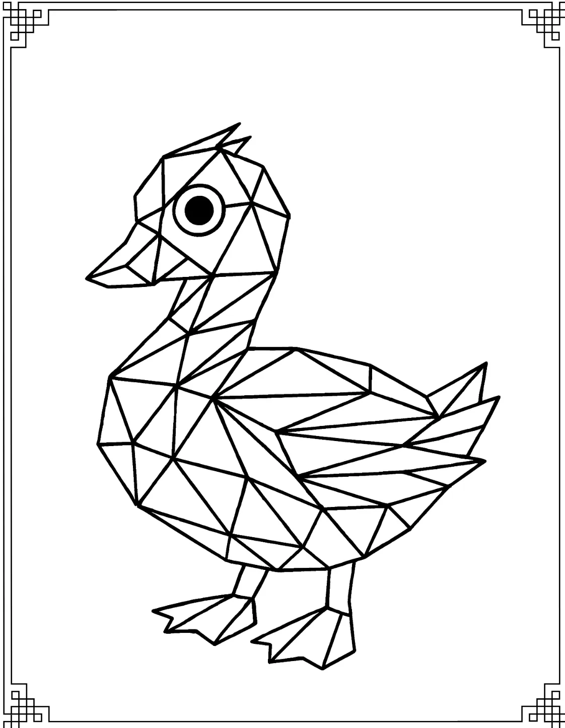 Geometric Pattern Duck
