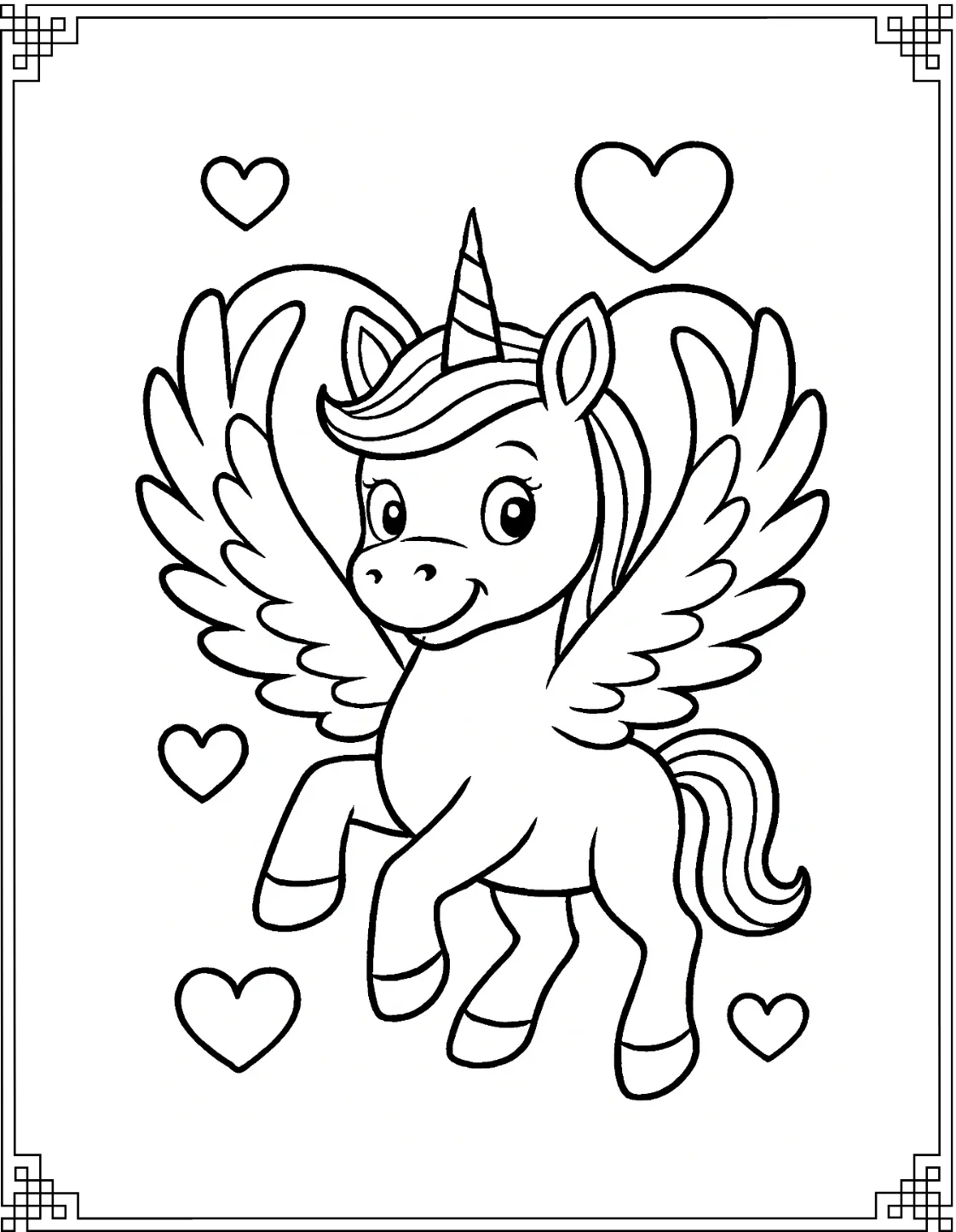 Heart-Shaped Wings Unicorn 