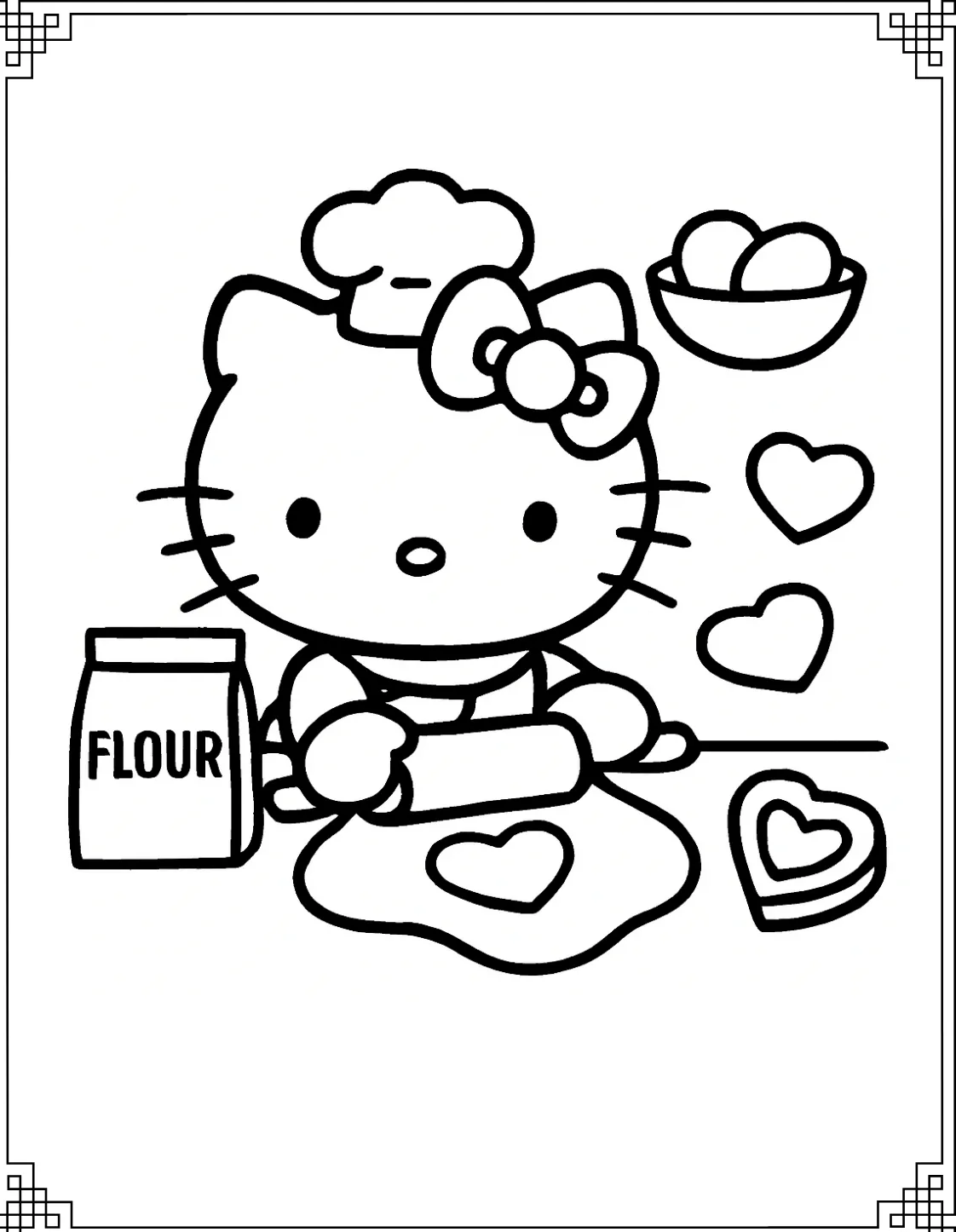 Hello Kitty Baking Cookies
