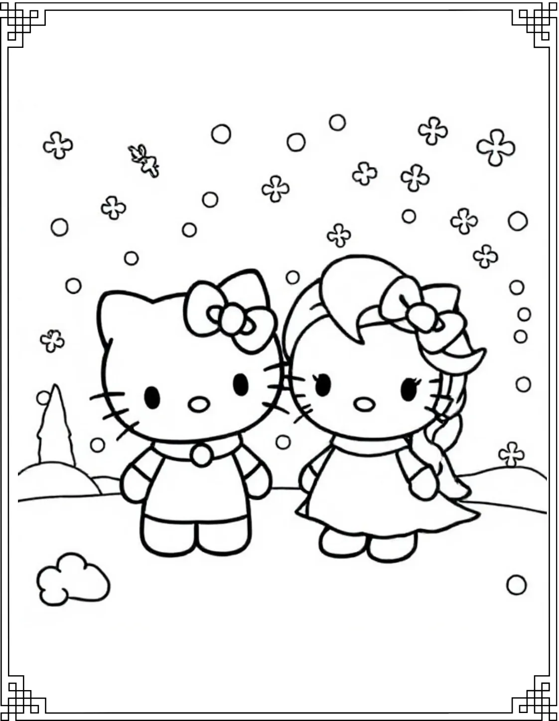 Hello Kitty and Elsa