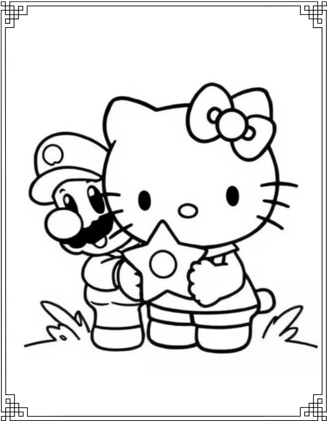 Hello Kitty and Mario