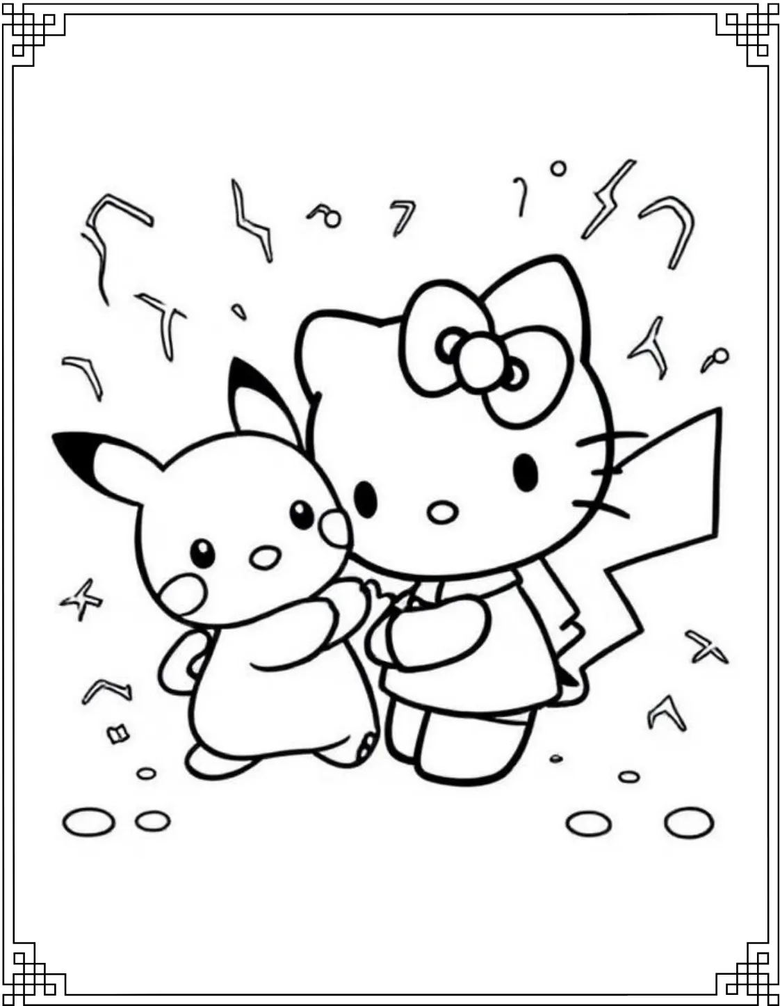 Hello Kitty and Pikachu