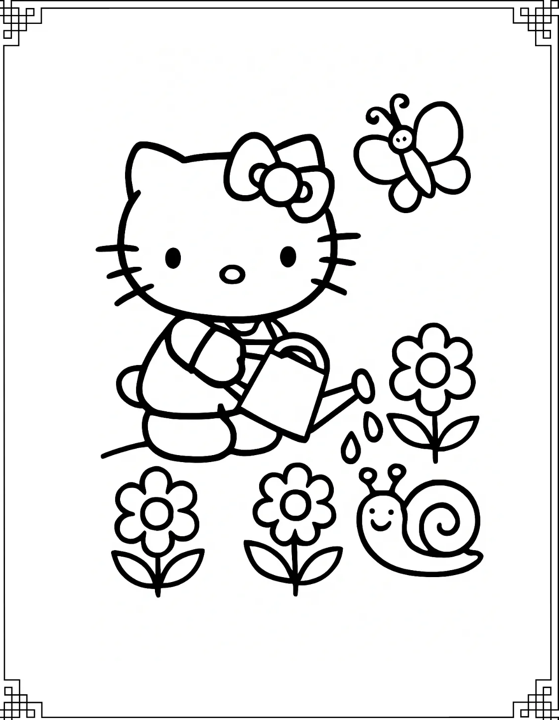 Hello Kitty in the Garden
