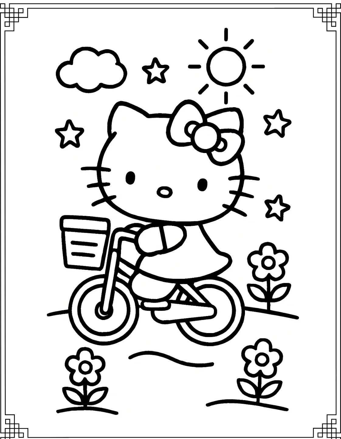 Hello Kitty on a Bike
