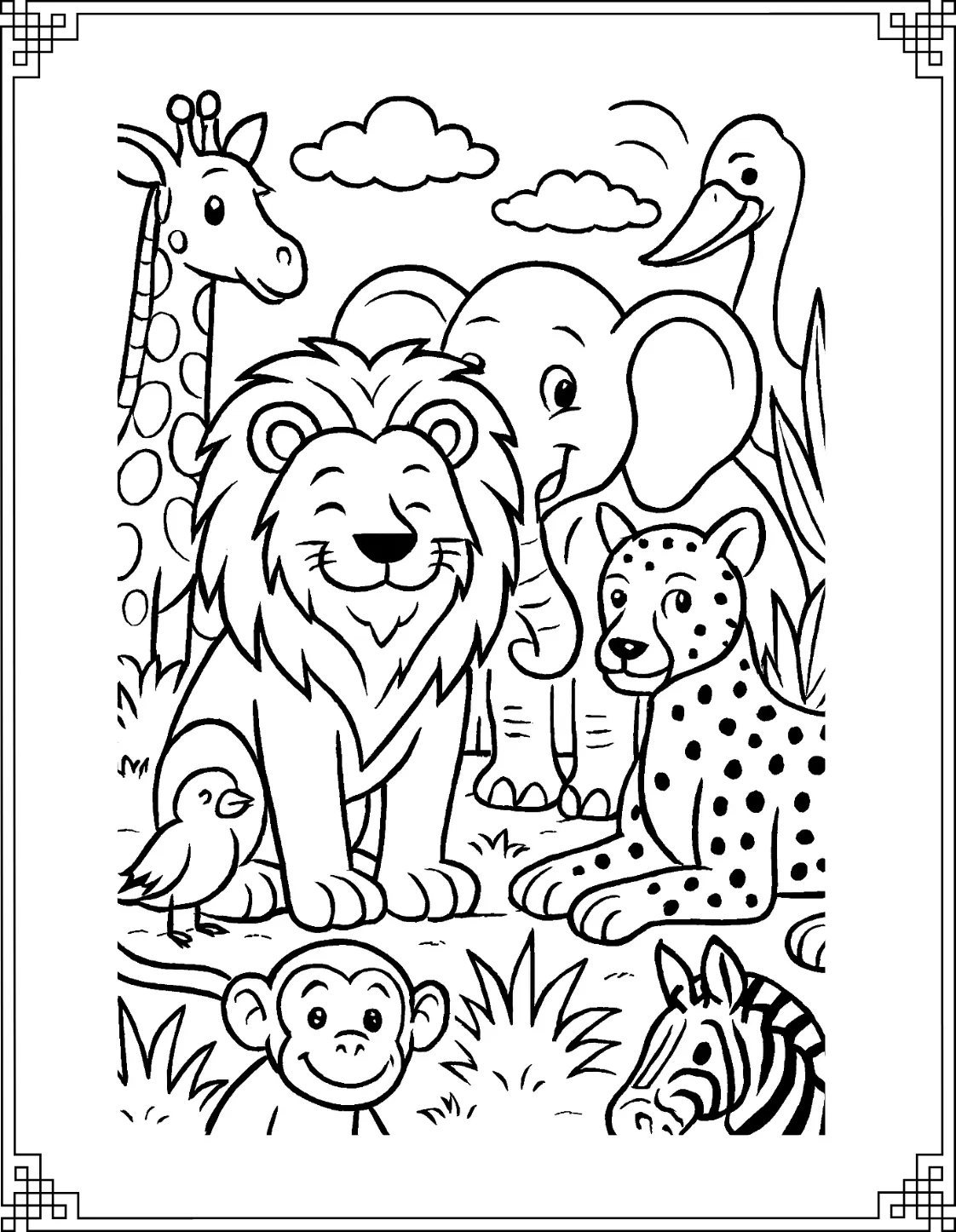 Lion with Animal Friends