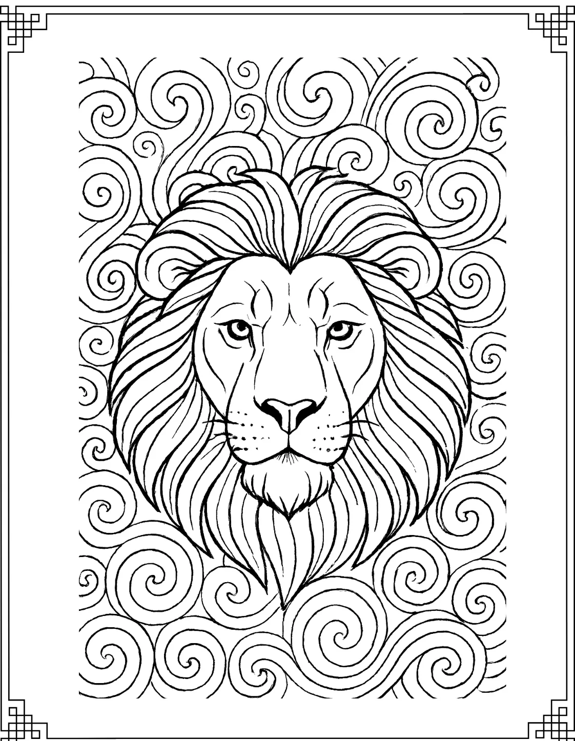 Majestic Lion Swirl Design
