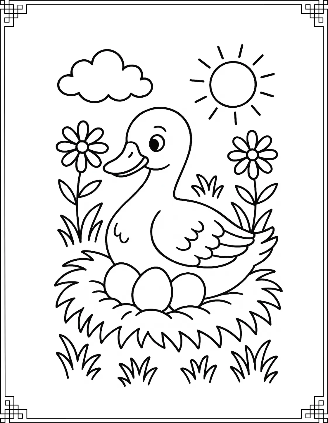 Mother Duck with Eggs
