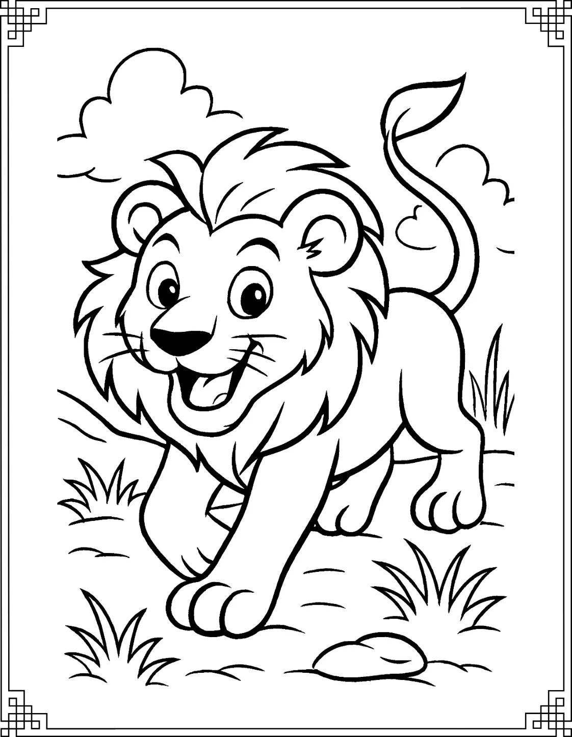 Playful Lion Sketch

