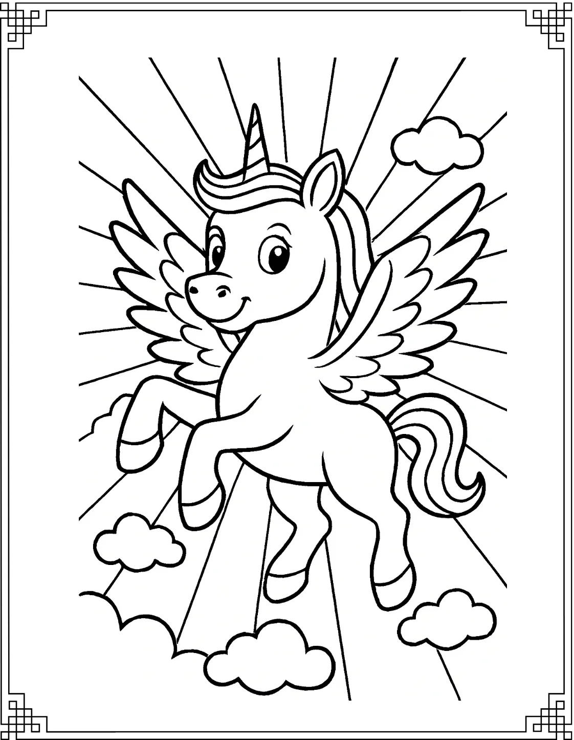 Radiant Unicorn in Sky