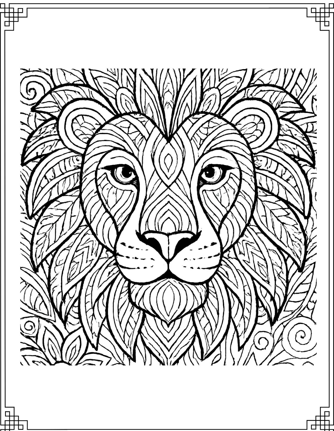 Relaxing Detailed Lion Page