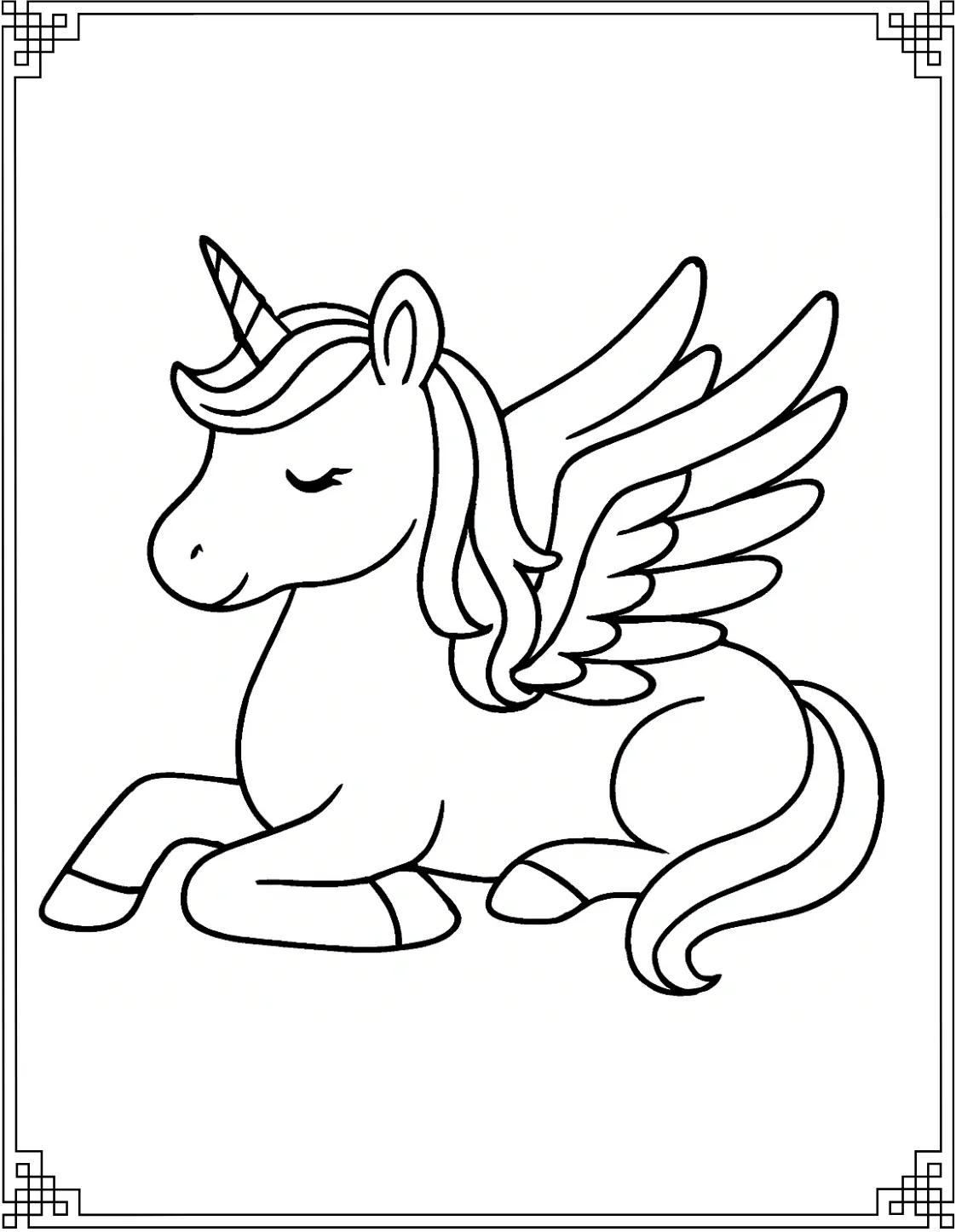Resting Winged Unicorn