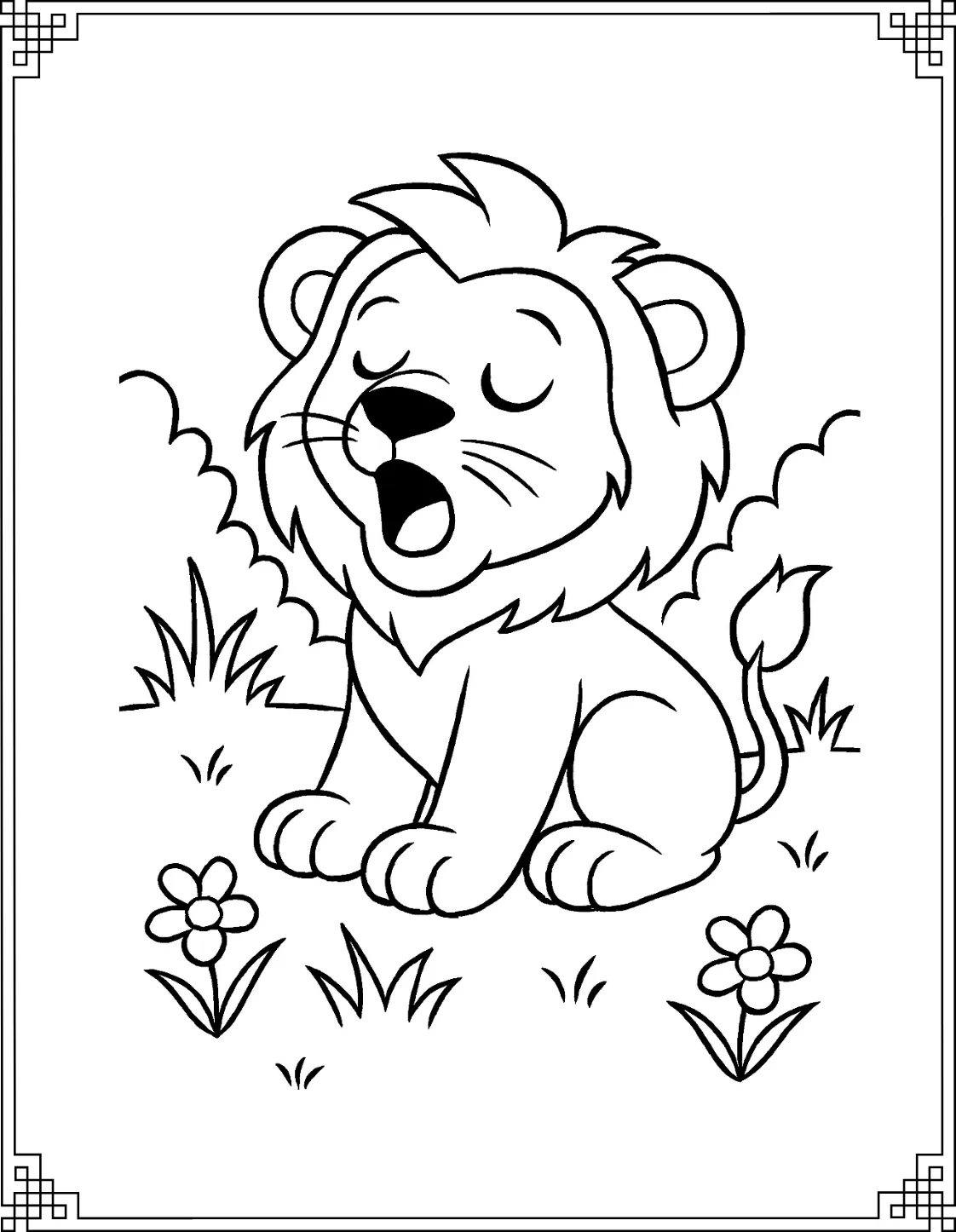 Sleepy Lion Cub Page
