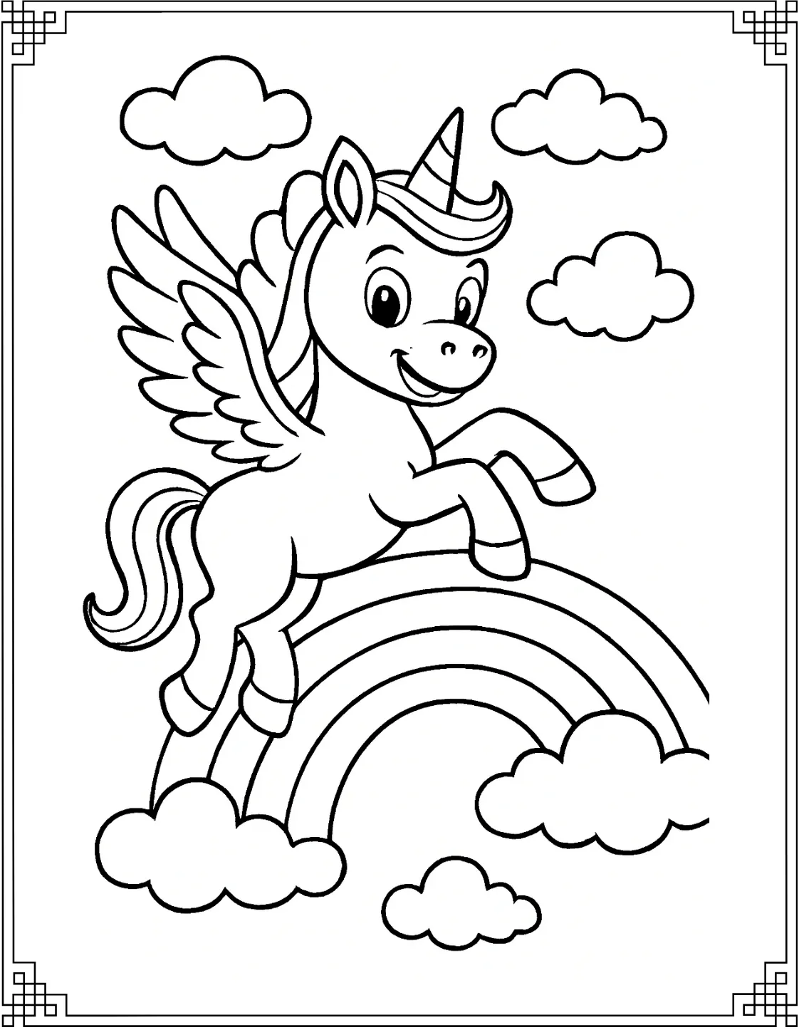 Unicorn Above Rainbow 