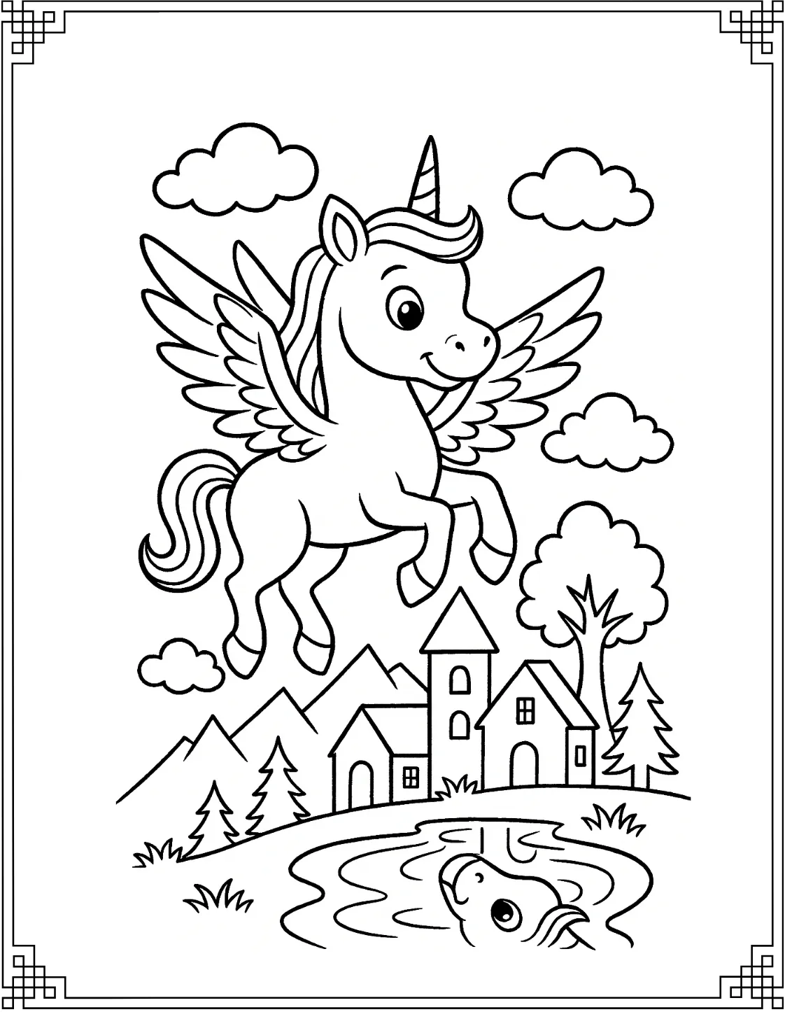 Unicorn Above Village