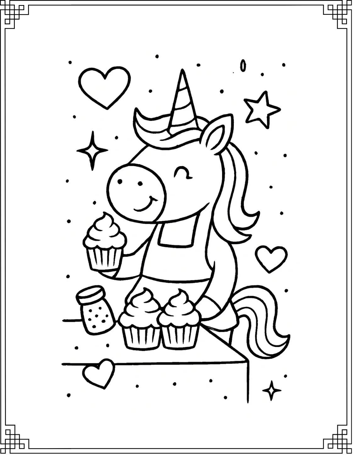 Unicorn Baking Cupcakes