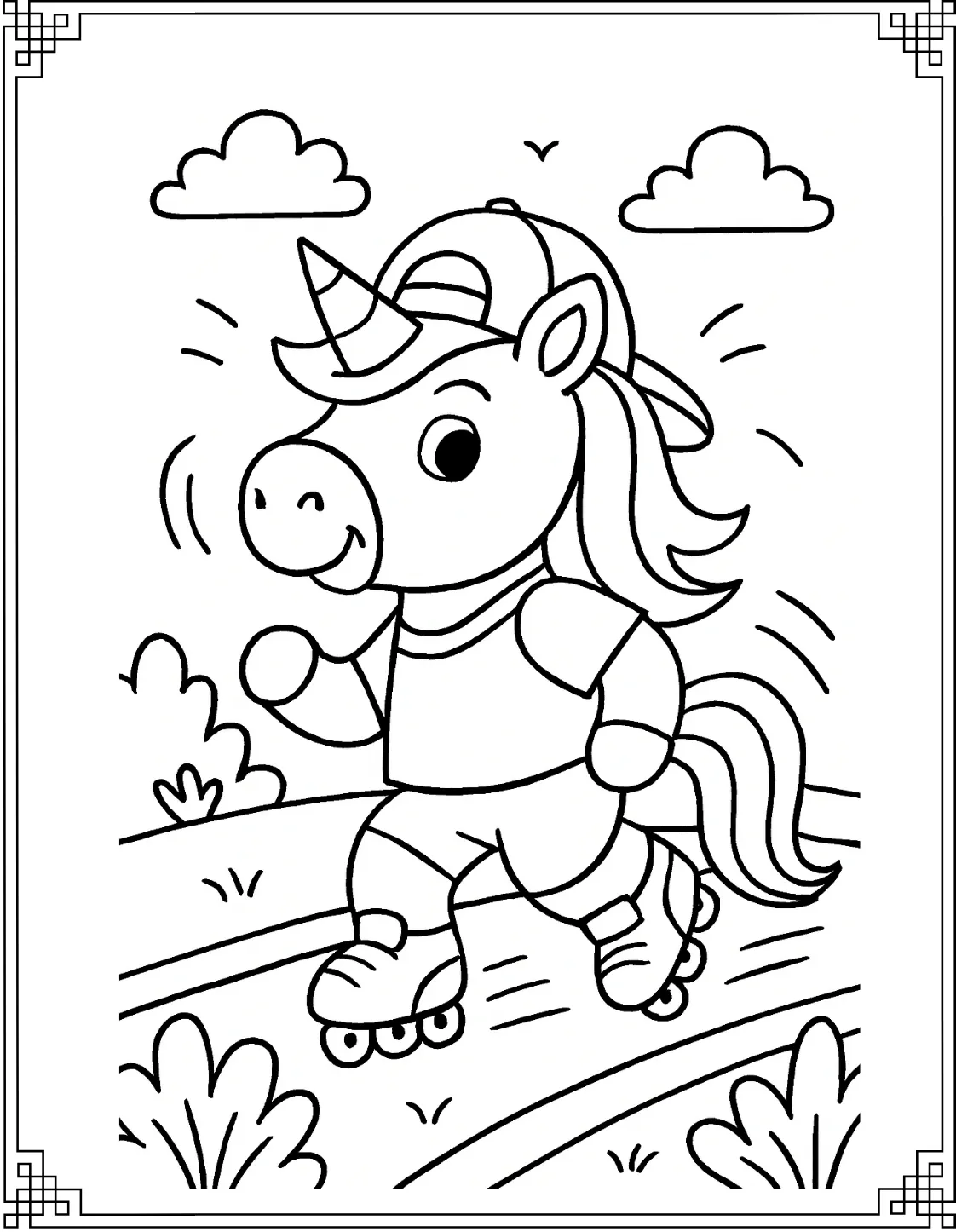 Unicorn Rollerblading