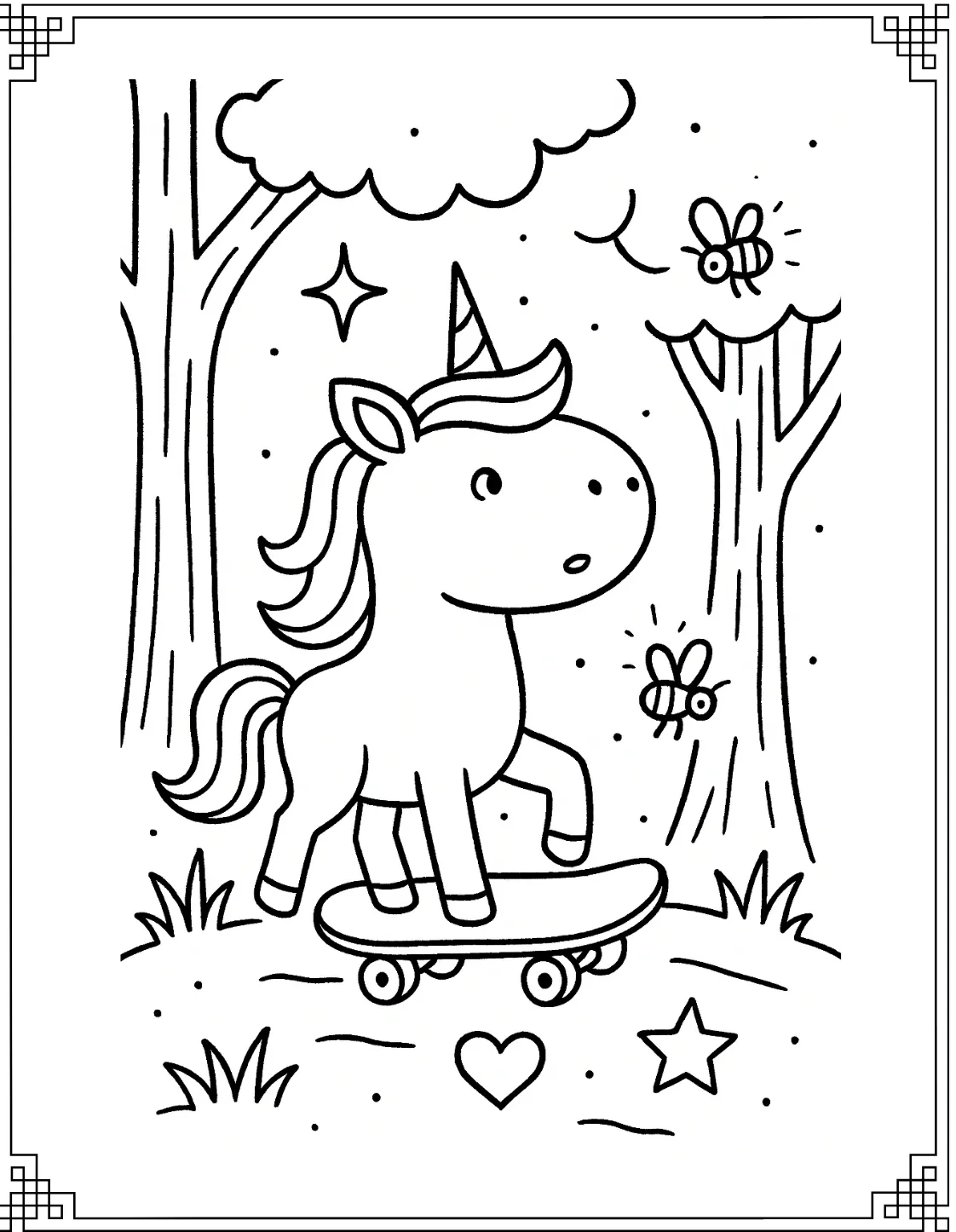 Unicorn in Forest