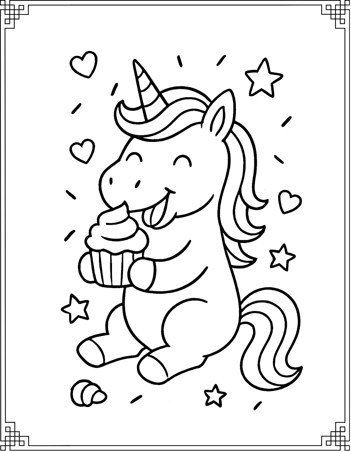 Unicorn with Cupcake