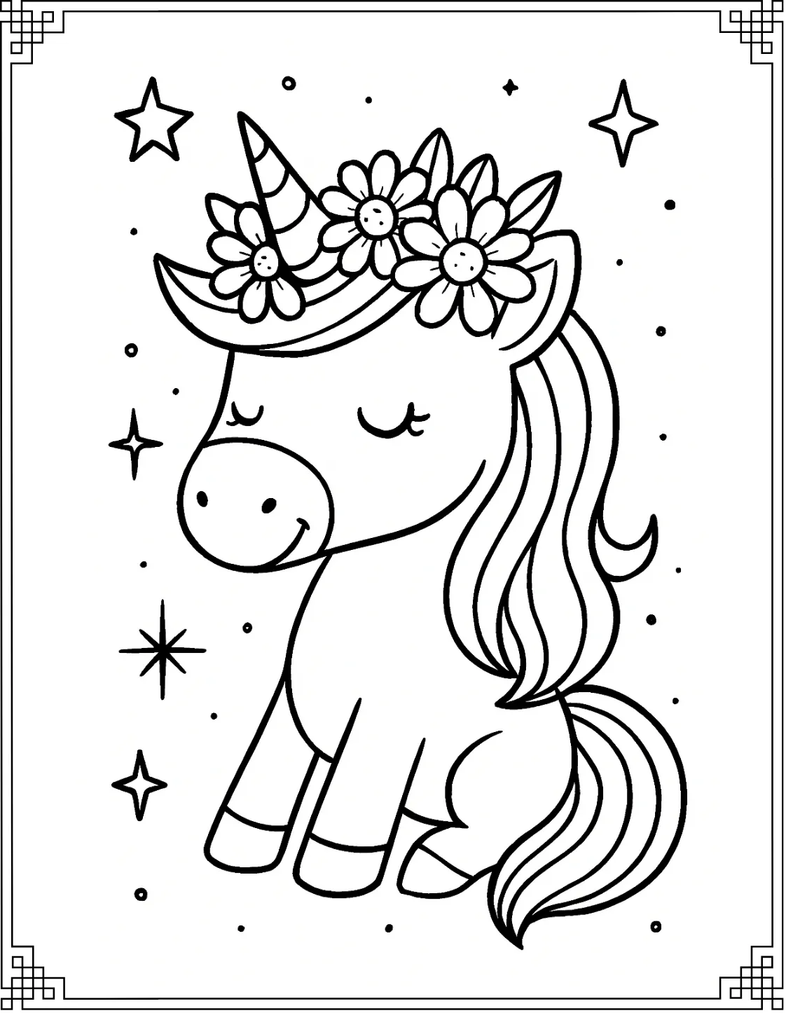 Unicorn with Daisy Crown 