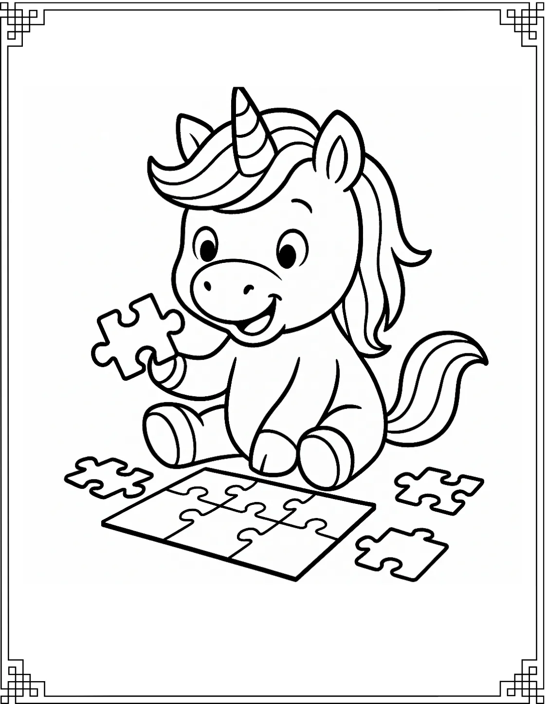 Unicorn with Puzzle