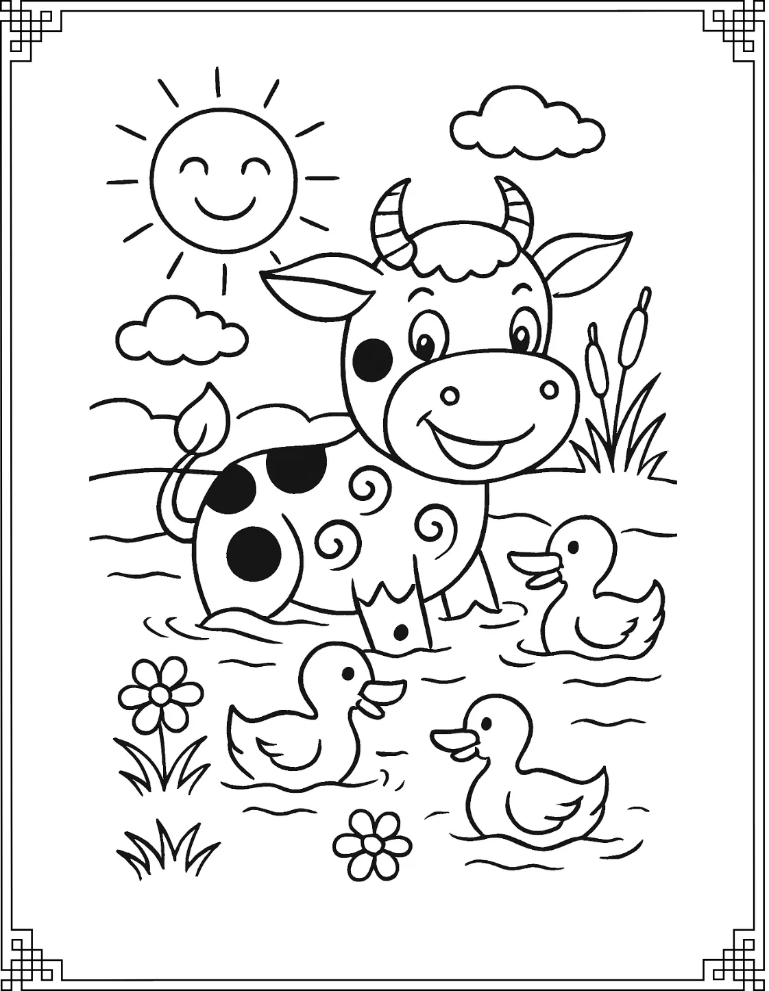 Cow with Ducks