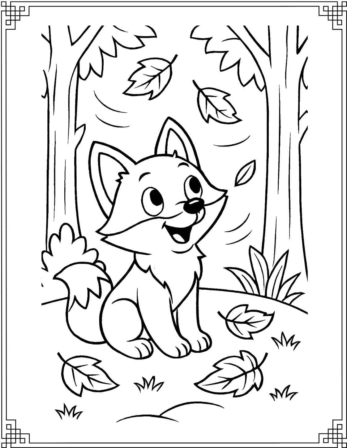 Fox in Autumn Leaves