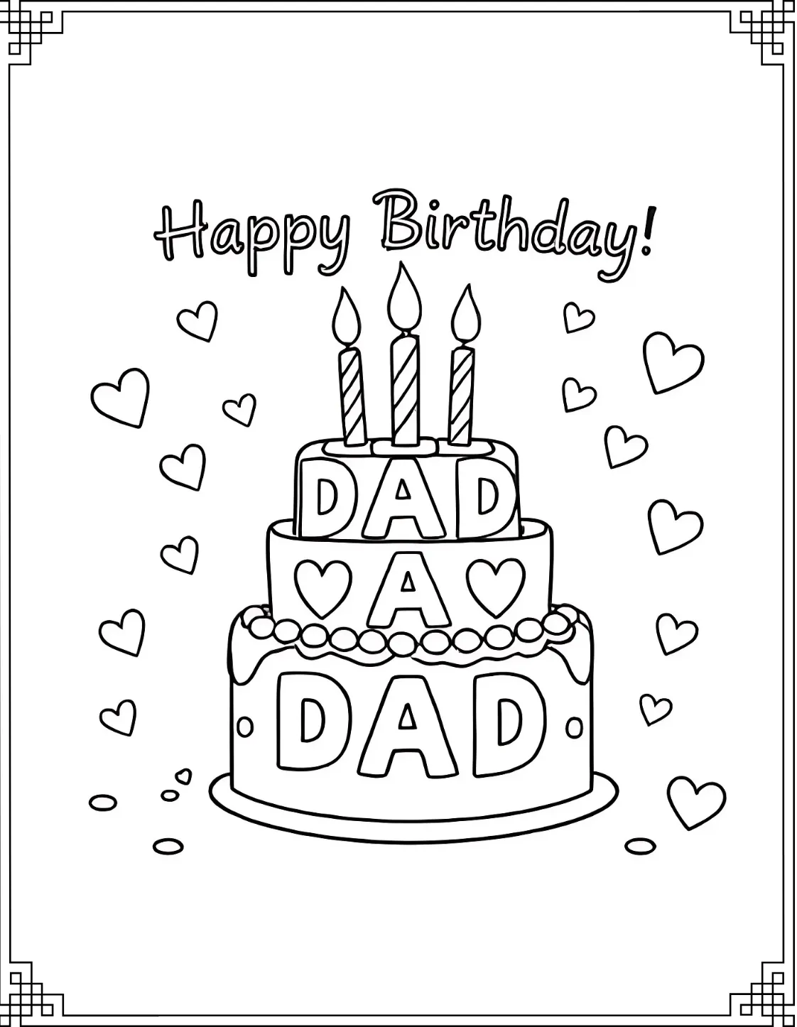 Amazing Dad Birthday Coloring Pages