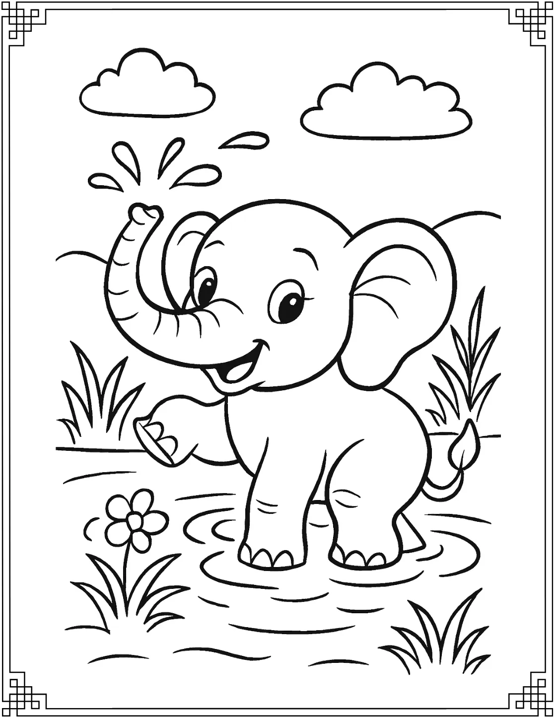 Baby Elephant in Water
