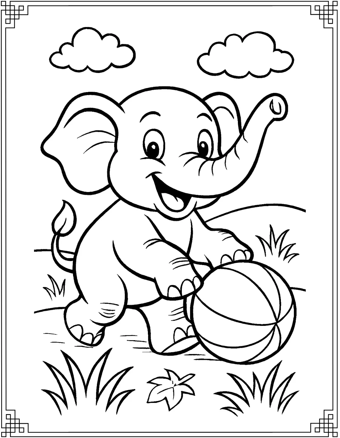 Baby Elephant with Ball
