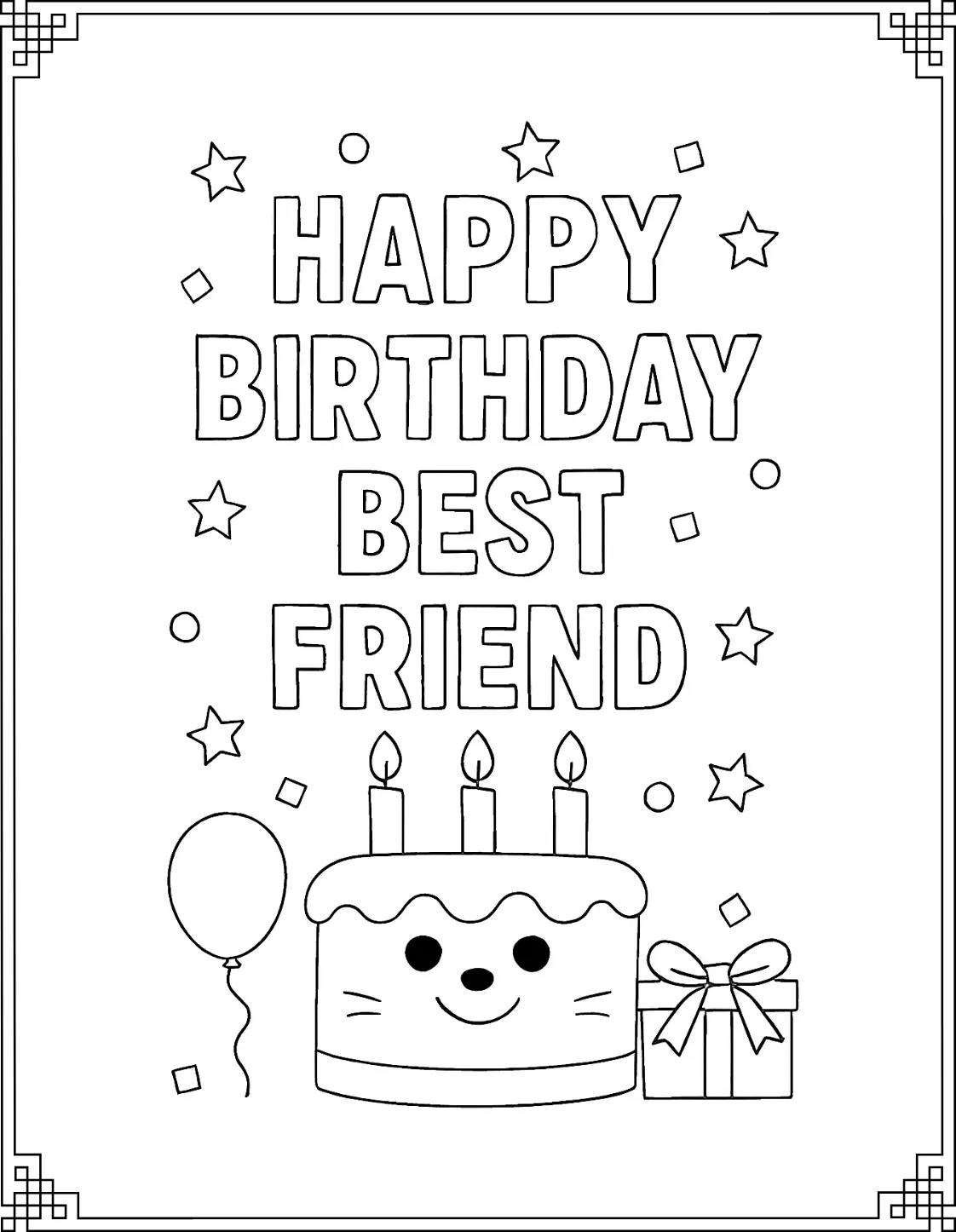 Best Friend Cake Birthday Pages
