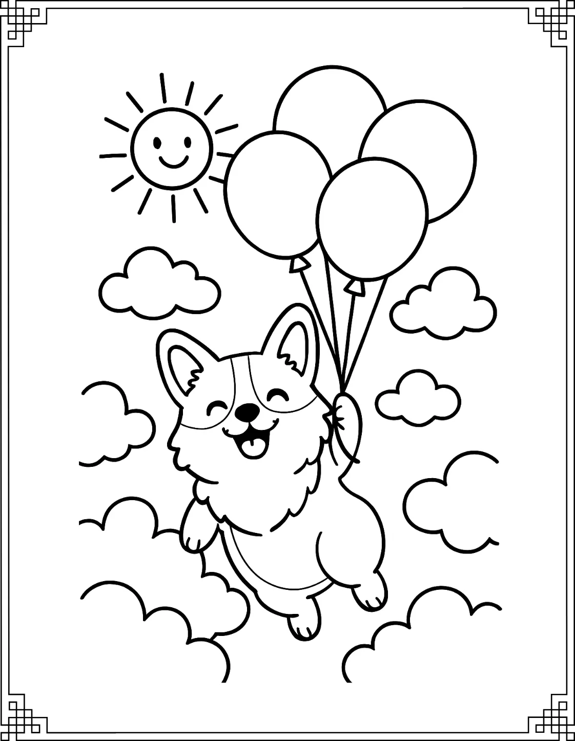 Corgi and Balloons