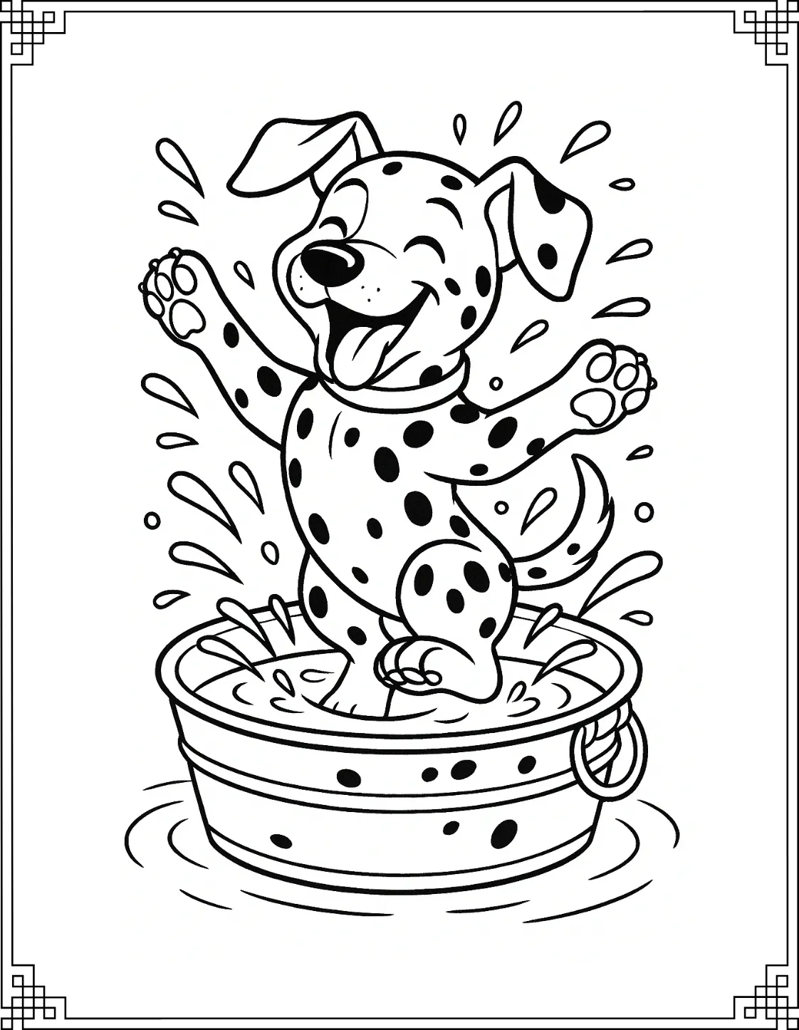 Dalmatian in Tub