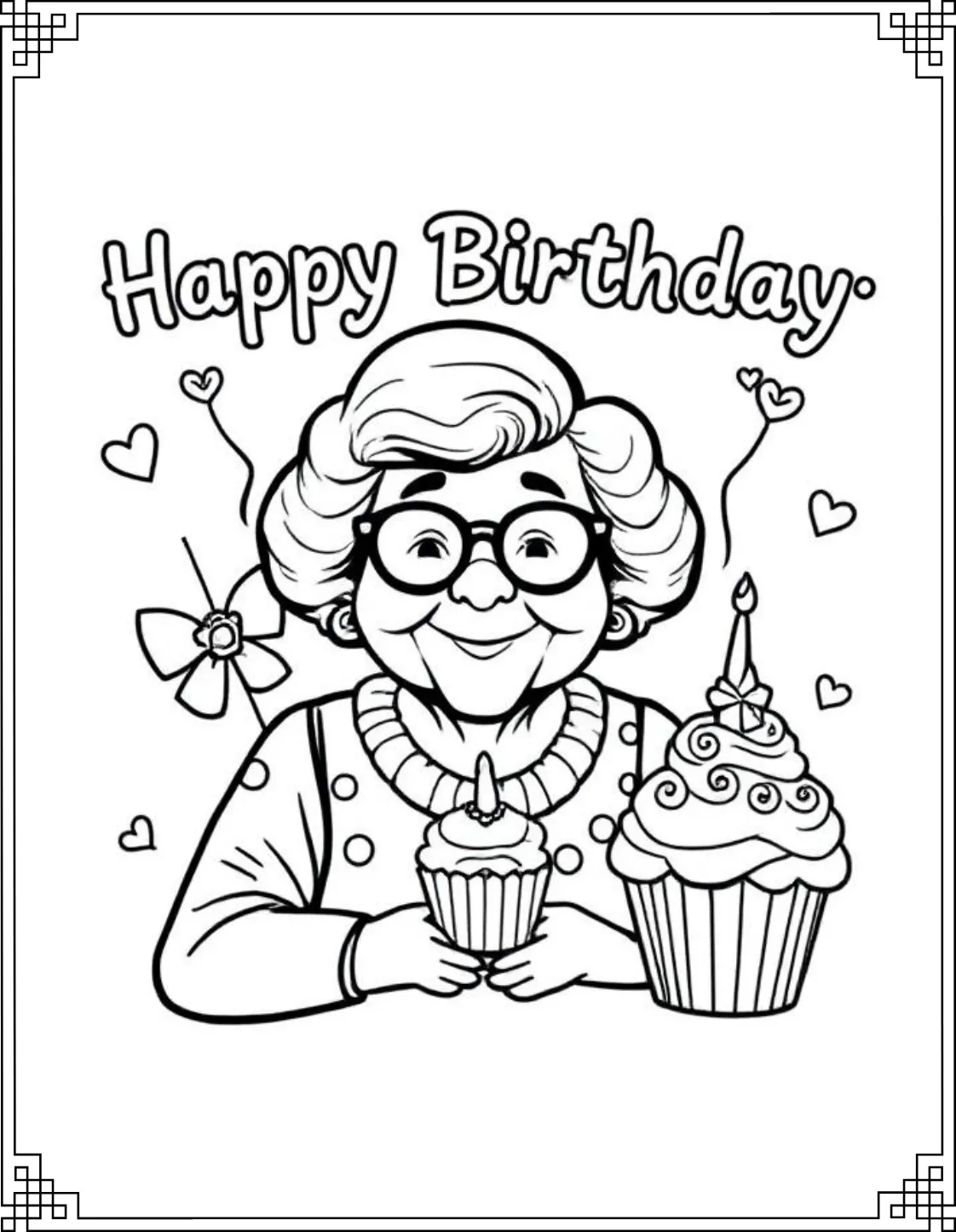 Dear Grandma Birthday Coloring Pages