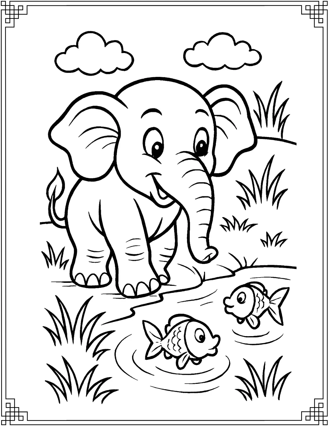 Elephant Watching Fish
