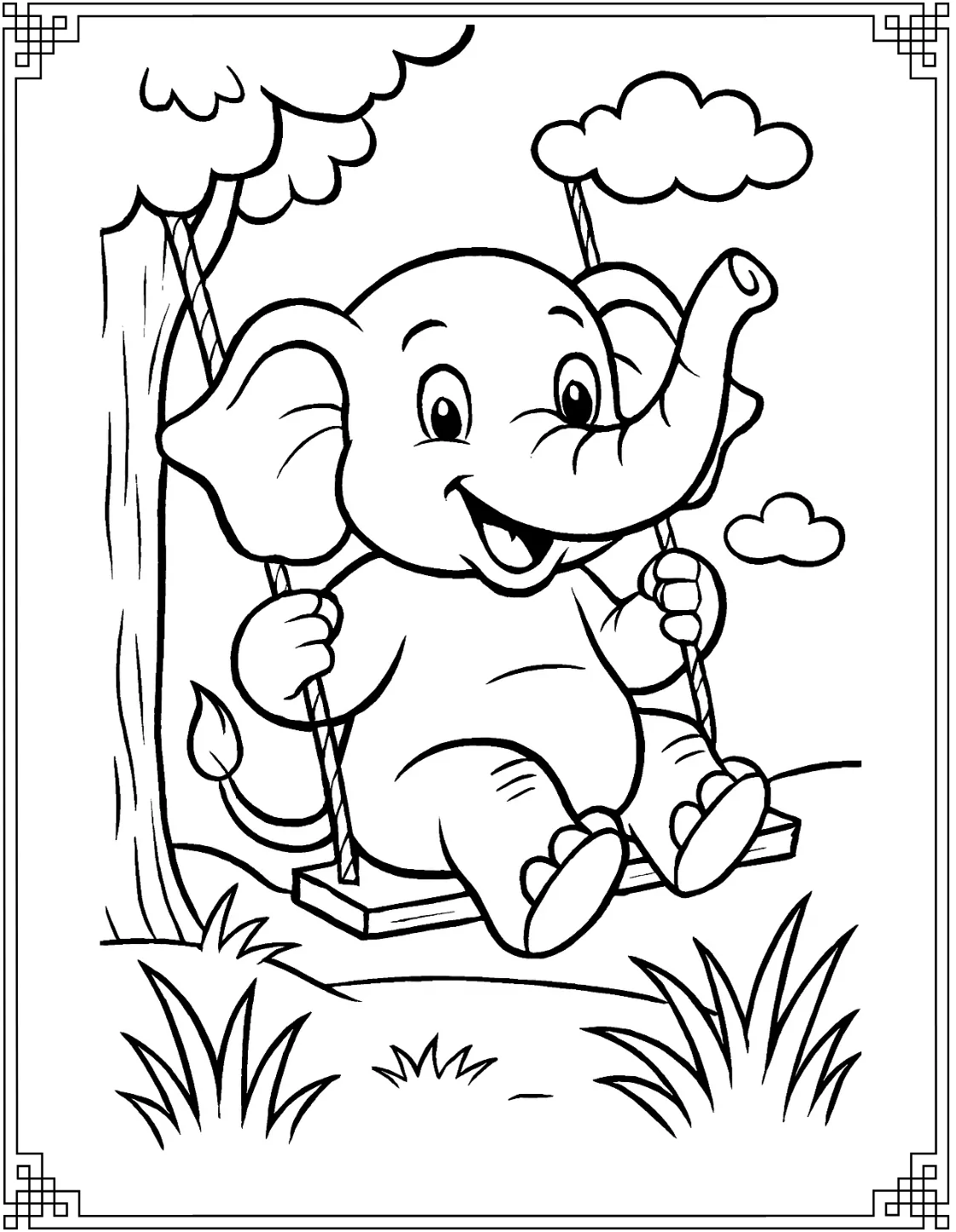 Elephant on Swing