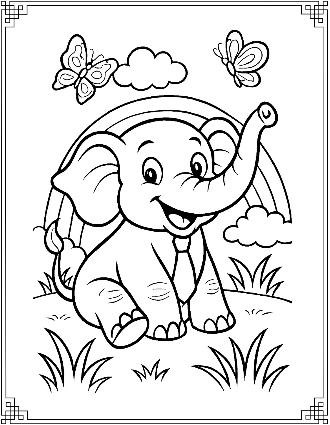 Elephant with Butterflies
