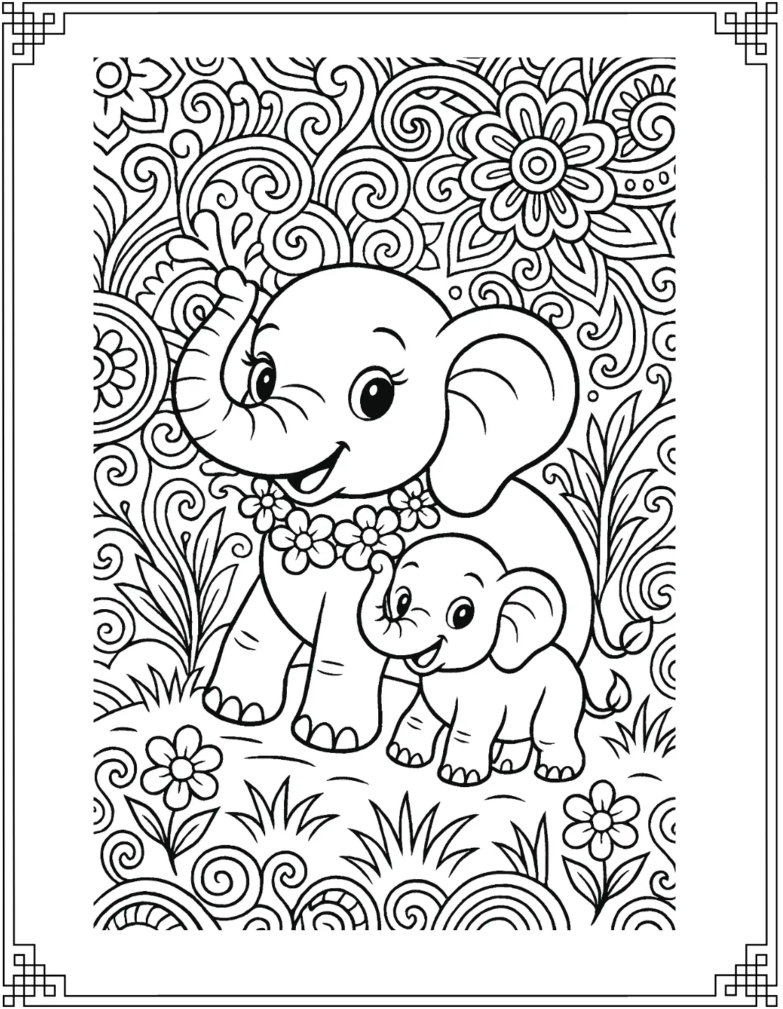 Elephant with Patterns
