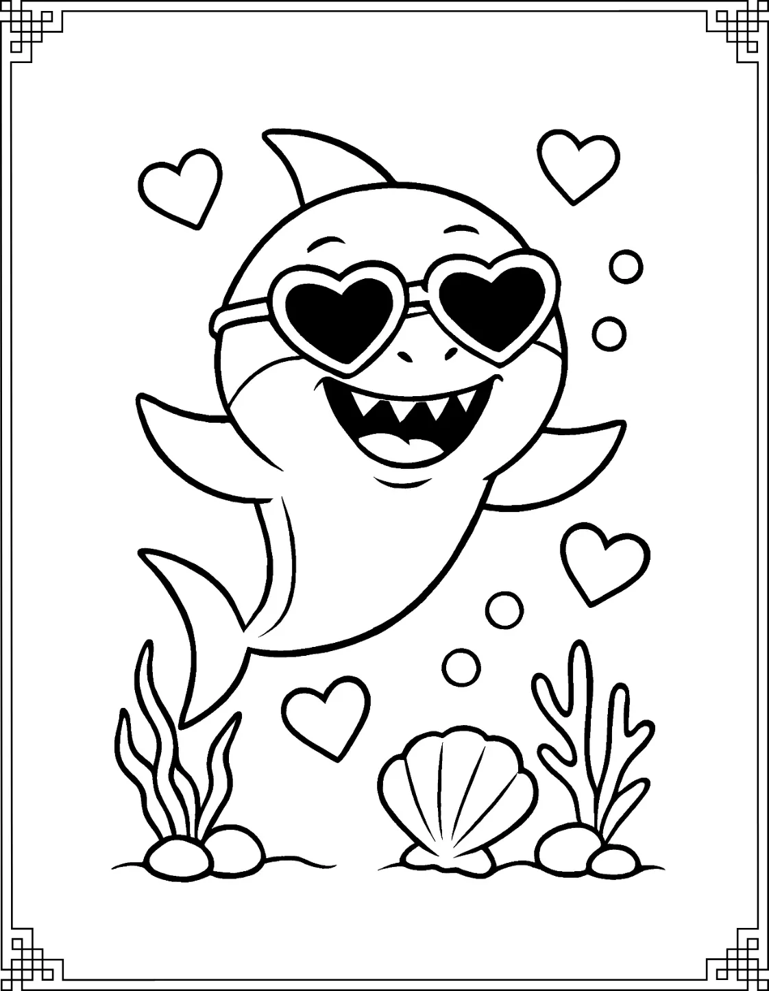 Fashionable Shark with Glasses