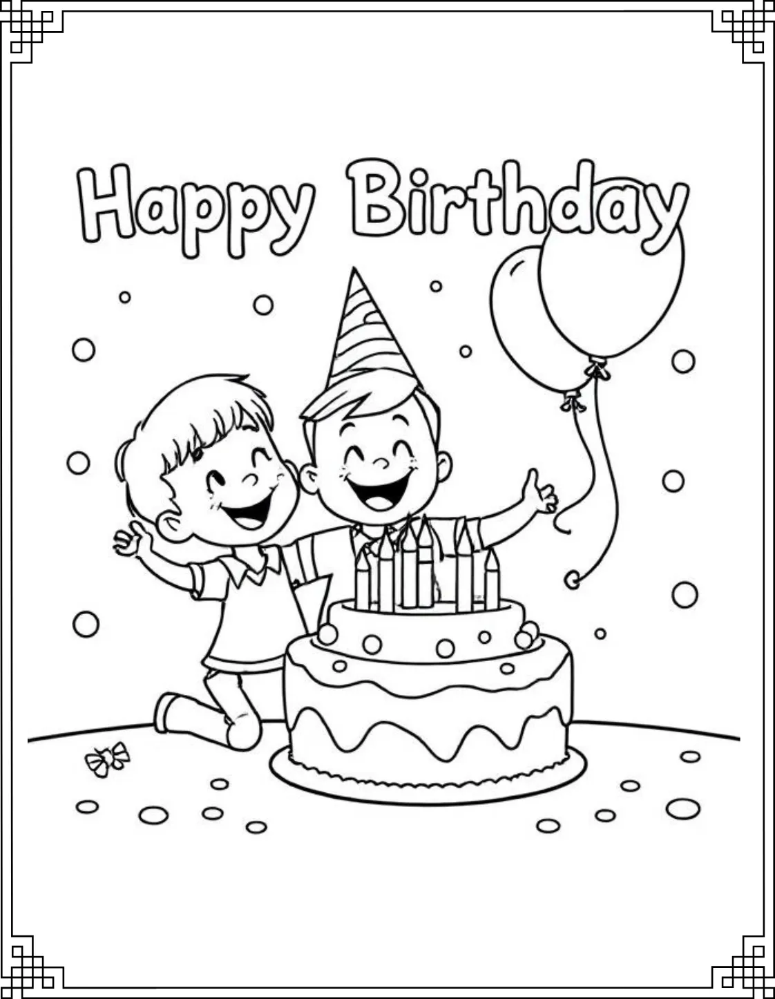 Fun Brother Party Coloring Pages