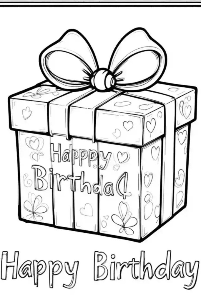 Happy Birthday Coloring Page (1)