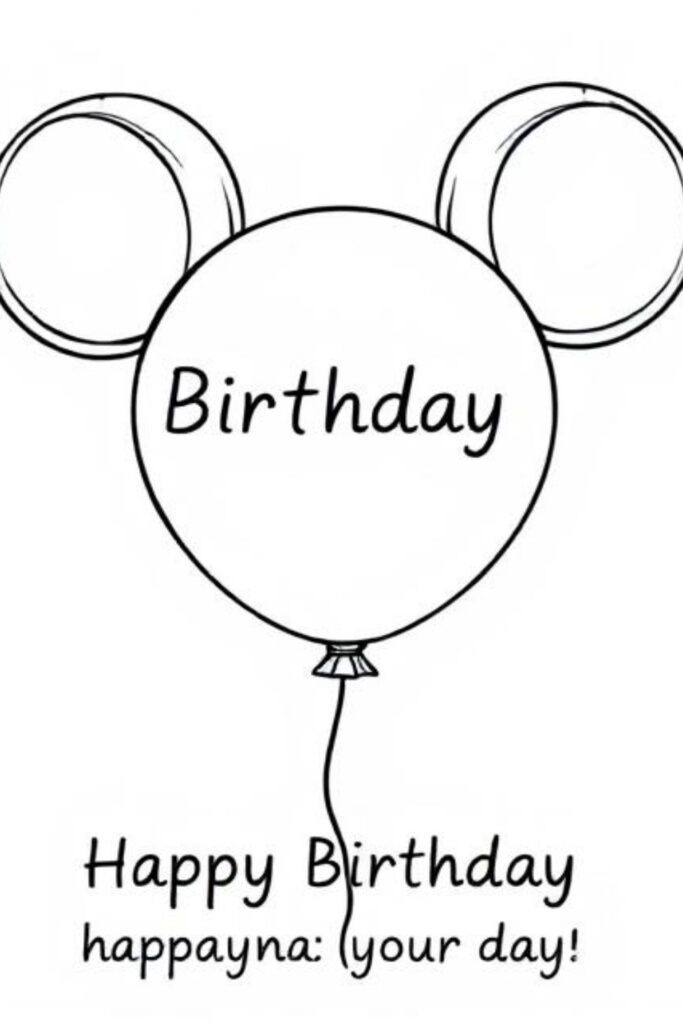 Happy Birthday Coloring Page
